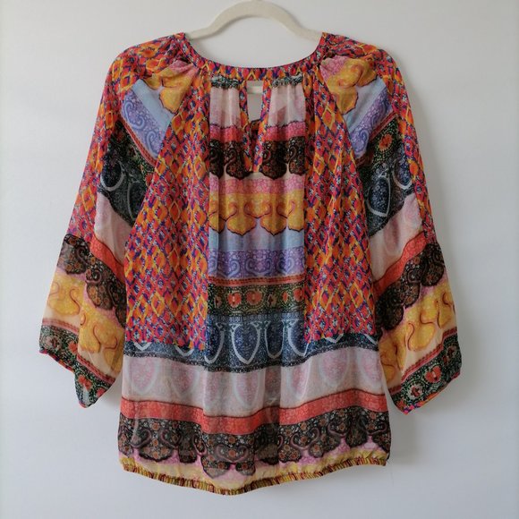 Fig And Flower Women's Multicolor Blouse Size S - Picture 2 of 6